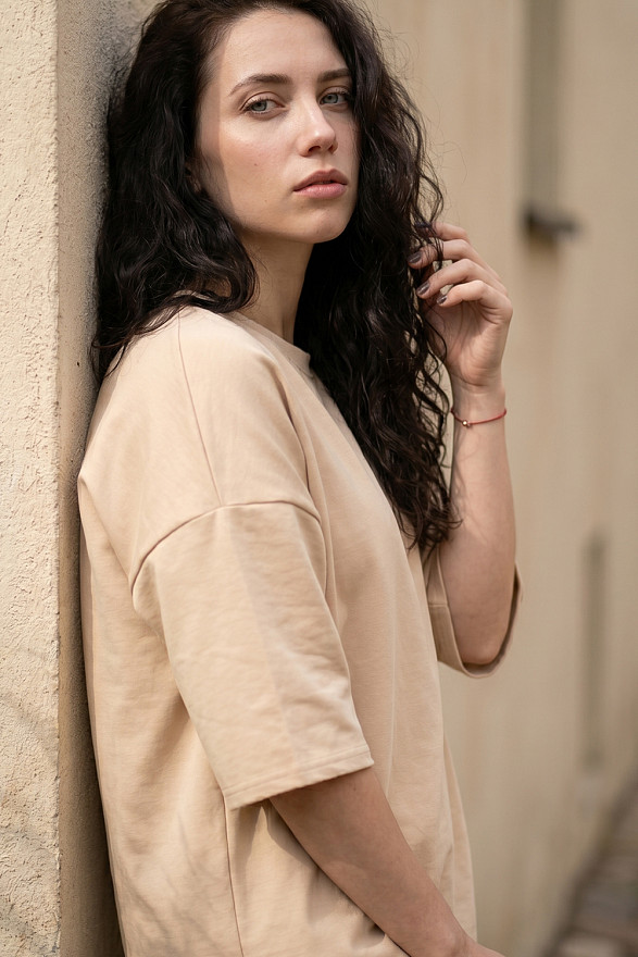 Beige cotton suit
