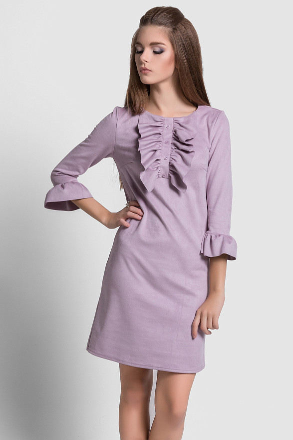 Pink-quartz suede dress