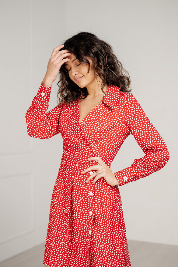 Red midi dress with tennis skirt