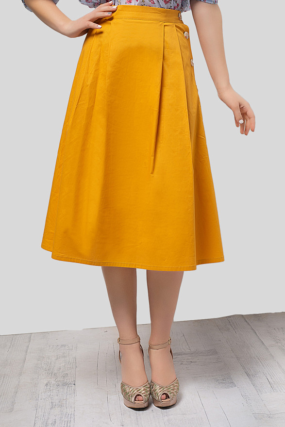 Коттоновая миди юбка