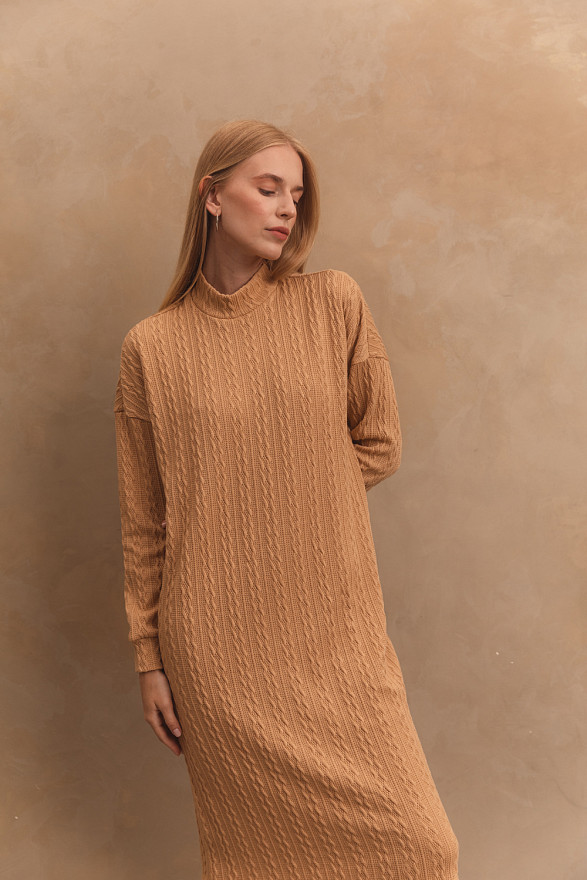 Beige dress in soft jersey