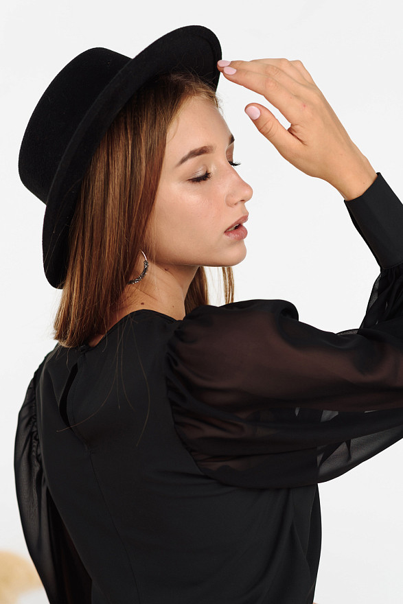 Black chiffon blouse