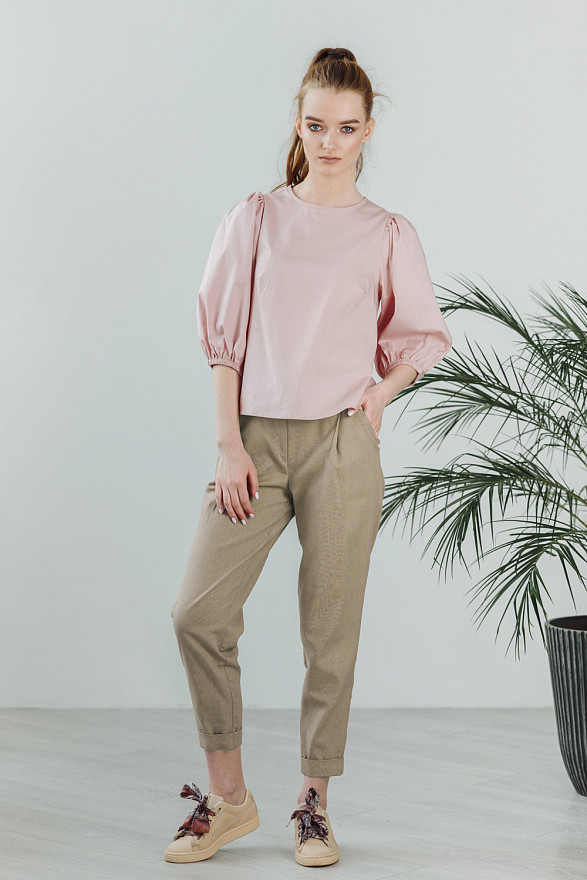 Linen basic trousers