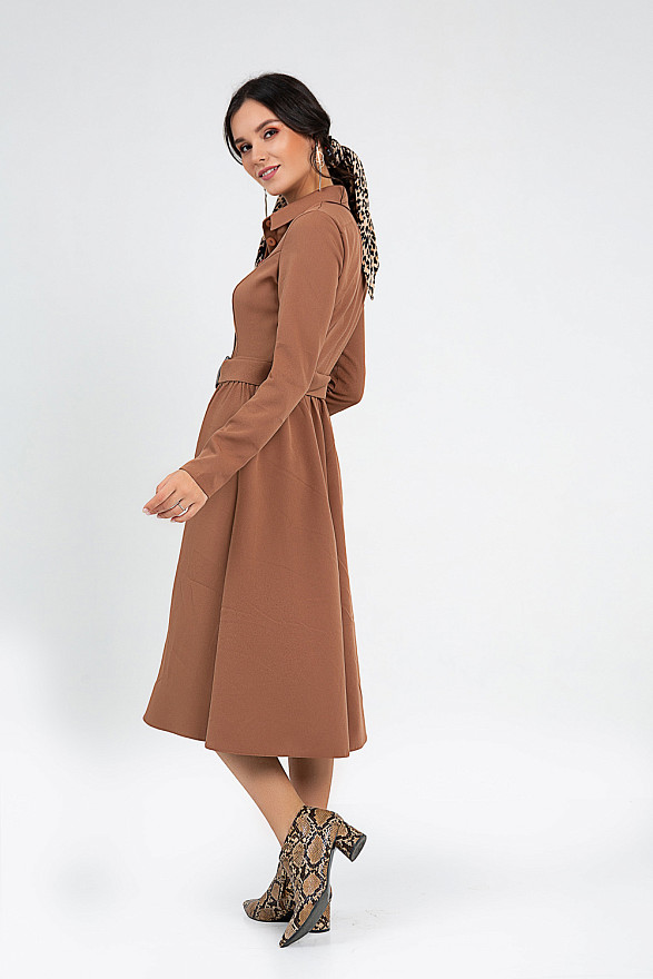 Платье-рубашка цвета мокко