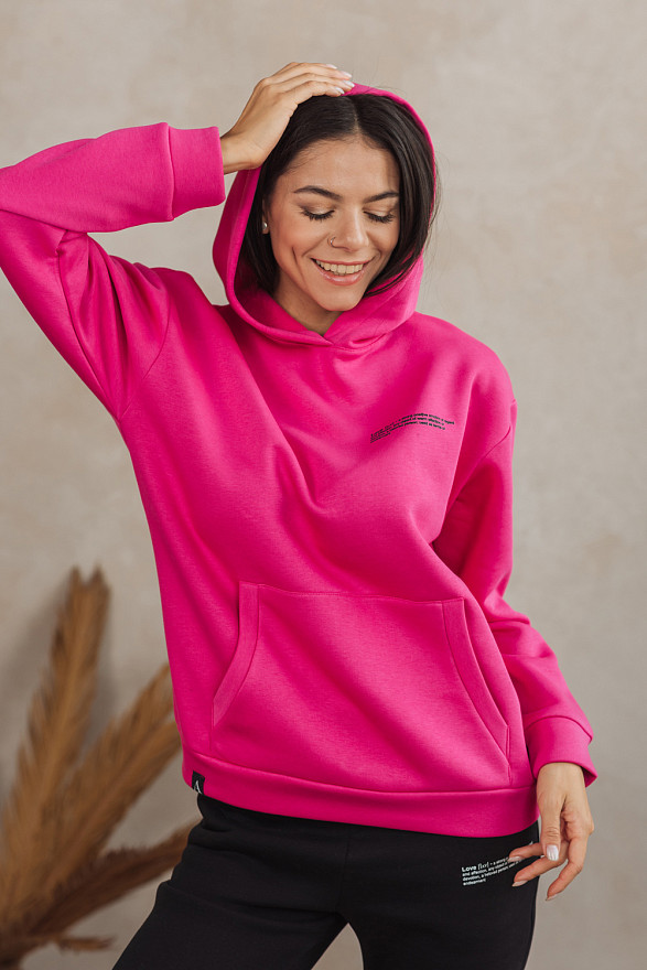 Світшот кольору фуксії з кишенею