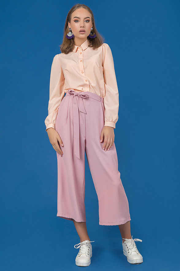 Брюки – кюлоты цвета пудра