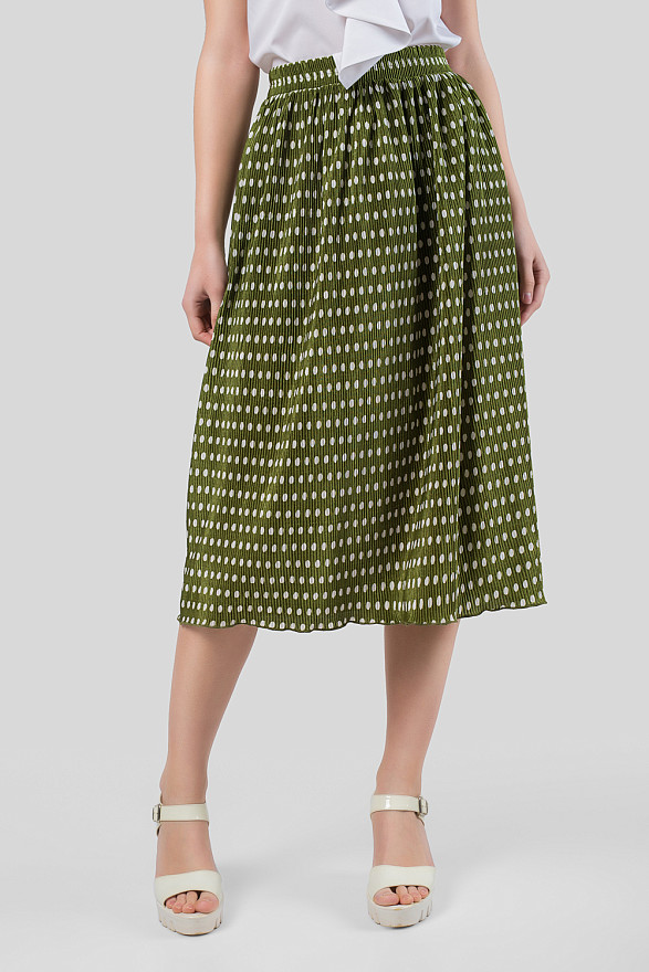 Olive pleated skirt