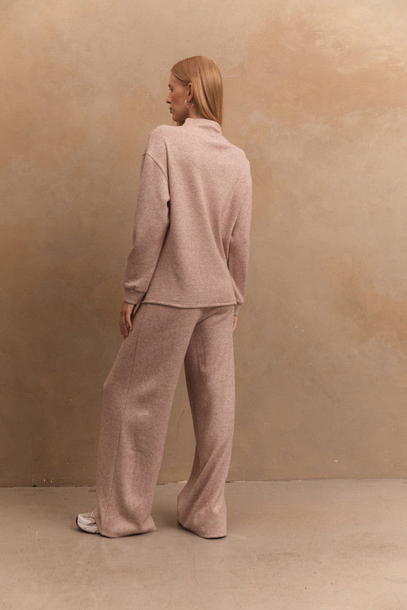 Beige angora pantsuit