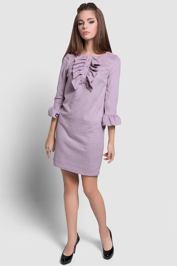 Pink-quartz suede dress
