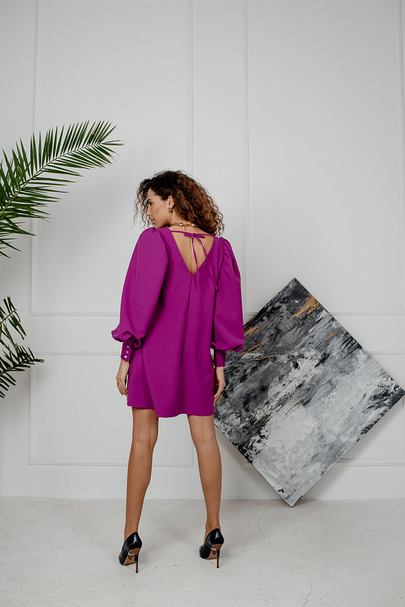 A-line mini dress in fuchsia