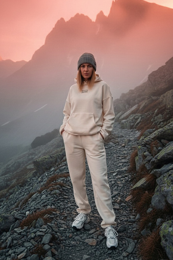 Cream fleece suit