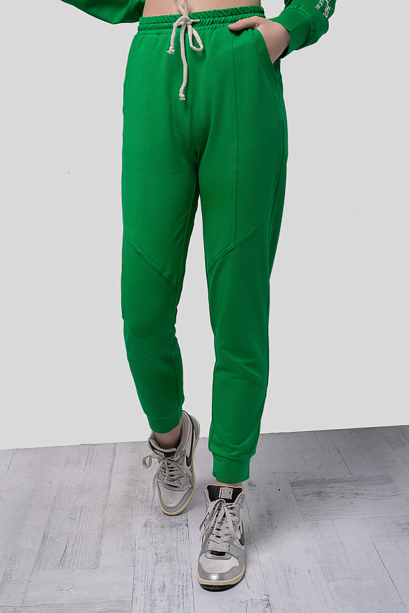 Green pants with drawstrings