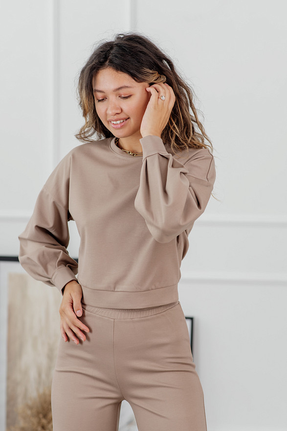 Костюм з бавовни з укороченим світшотом