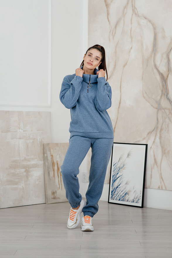 Синій спортивний костюм із ангори