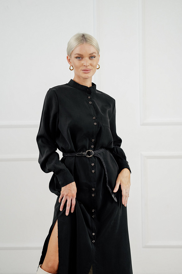 Ультрачерное миди-платье