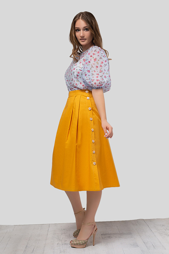 Коттоновая миди юбка