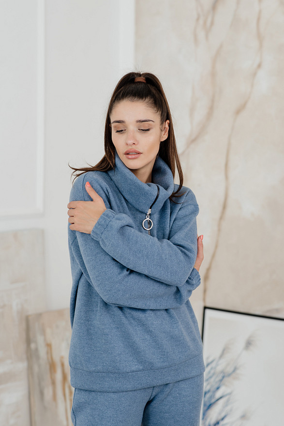 Синій спортивний костюм із ангори