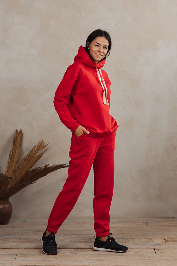 Червоний світшот із зав'язками