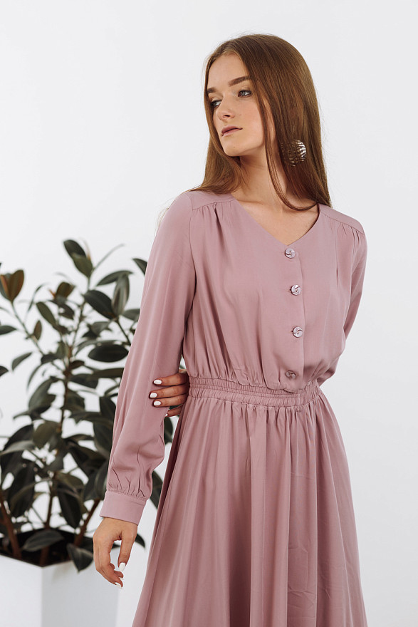 Фрезове міді плаття на еластичному поясі