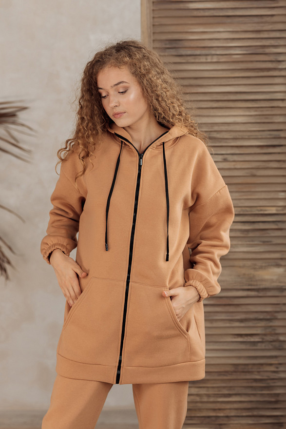 Удлиненный свитшот на змейке