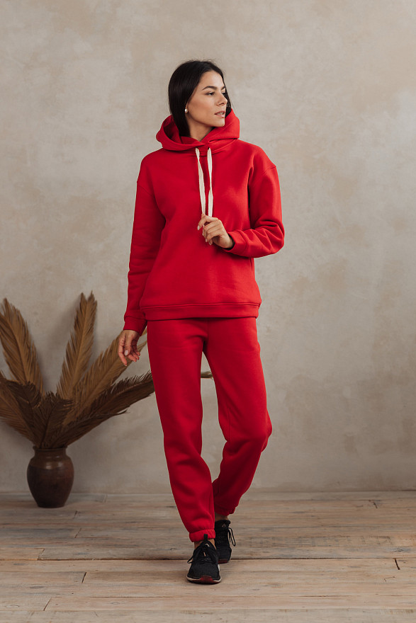 Червоний світшот із зав'язками