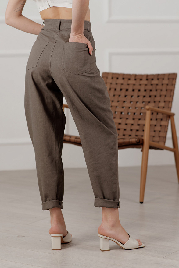 Брюки-банани з льону