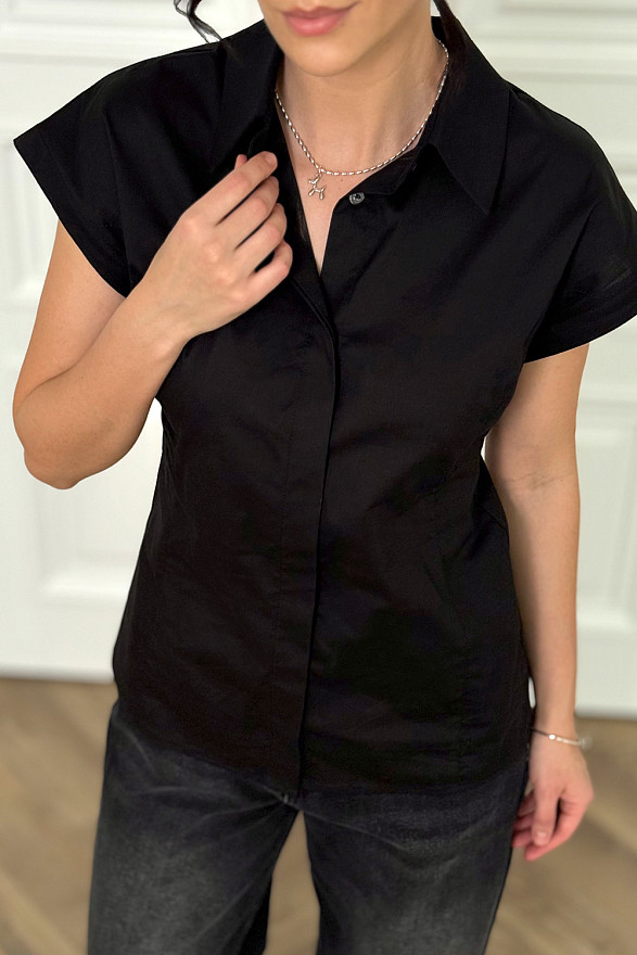 Чорна котонова блуза