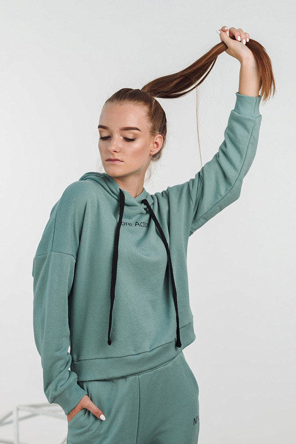 Толстовка оверсайз у відтінку Тіффані