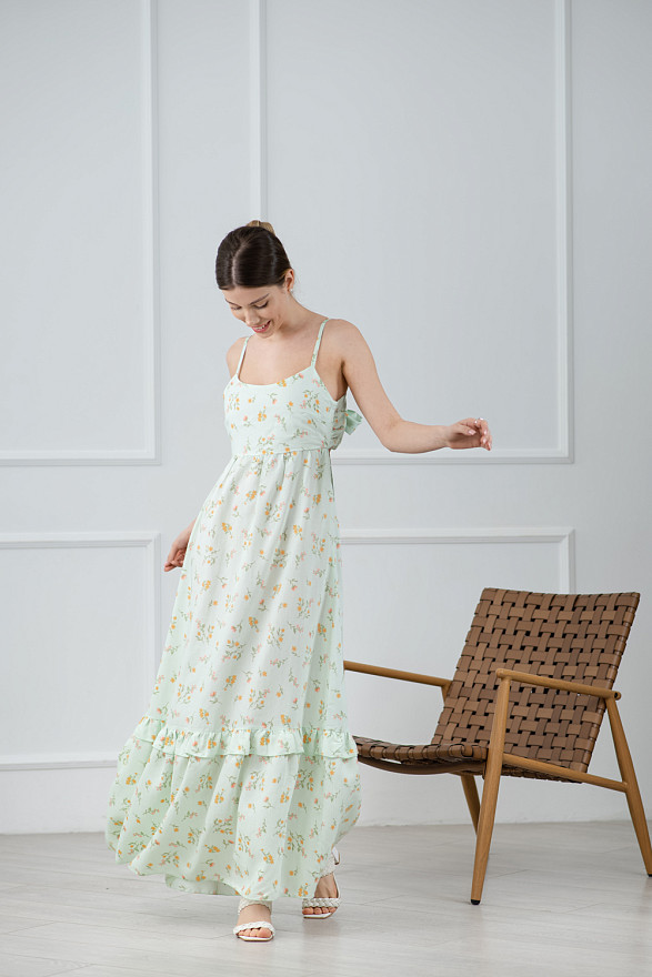 Menthol dress with cutout back