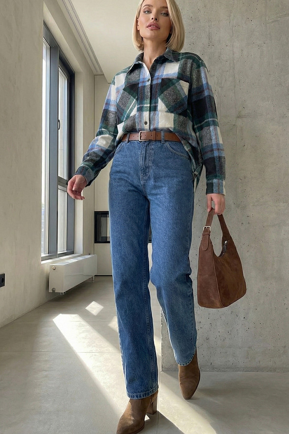 Blue checkered shirt