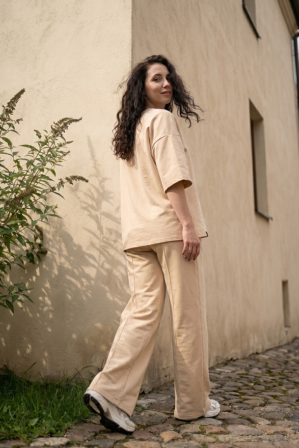 Beige cotton suit