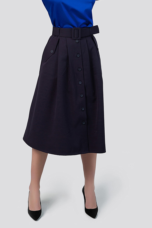 Миди юбка с поясом