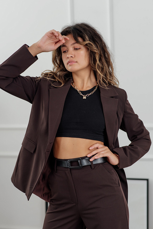 Шоколадные брюки клеш