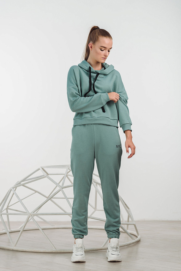 Толстовка оверсайз у відтінку Тіффані