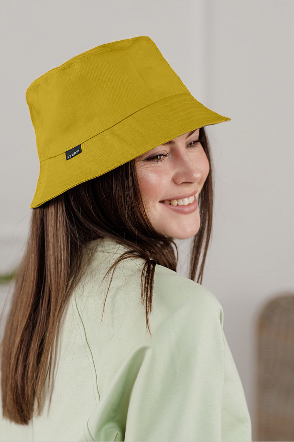 Yellow linen panama hat