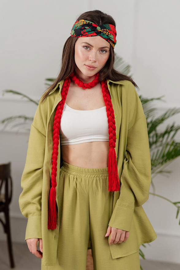 Лляний брючний костюм