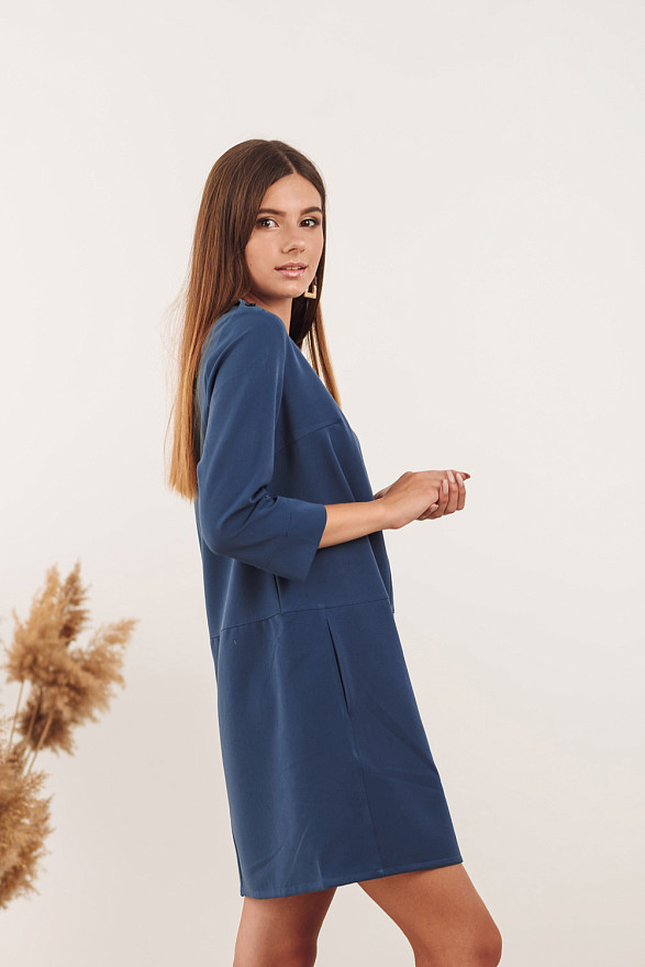 Denim dress with shoulder straps