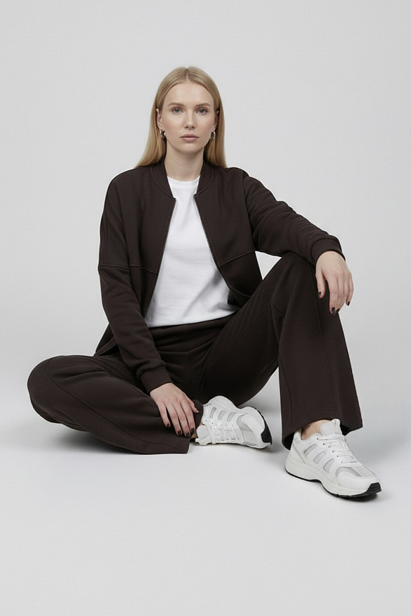 Шоколадний прогулянковий костюм - світшот та штани