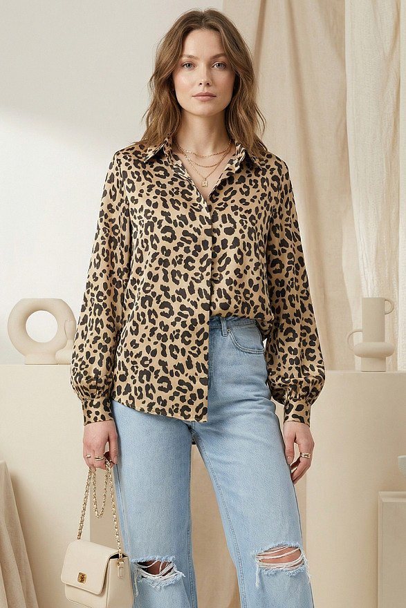 Блуза вільного крою, колір мокко