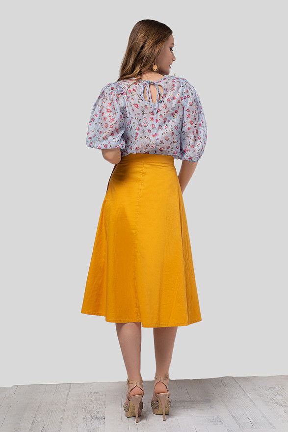 Коттоновая миди юбка