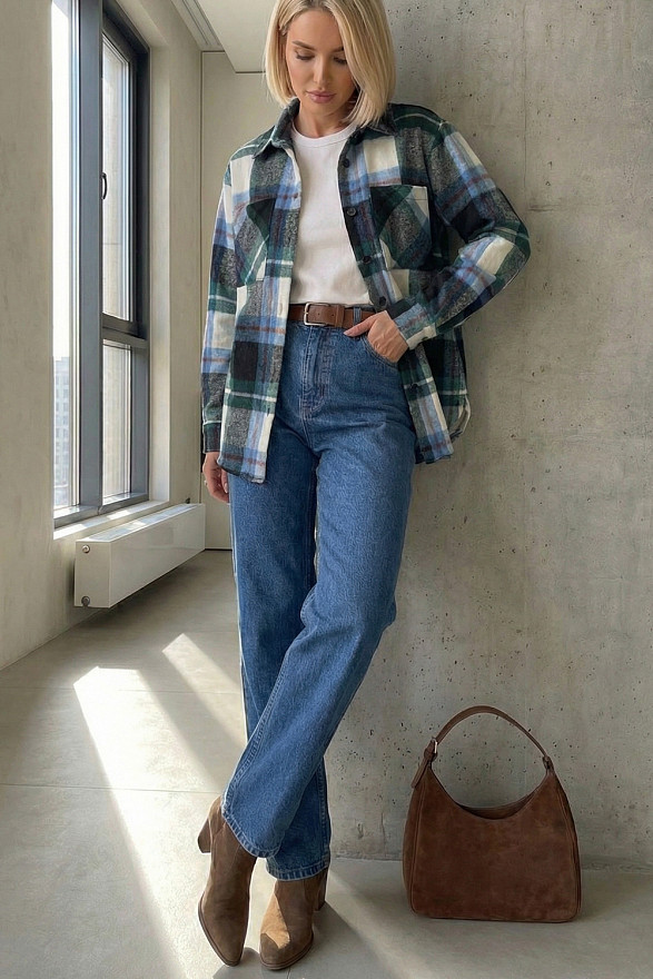 Blue checkered shirt