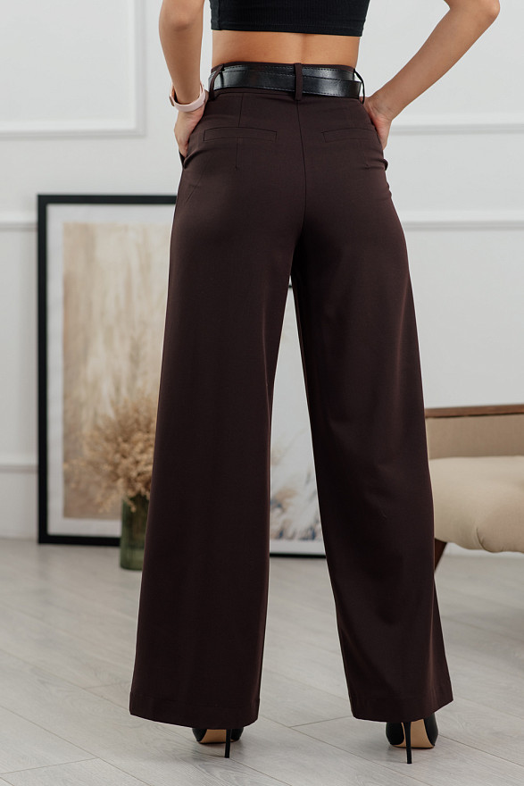 Шоколадные брюки клеш