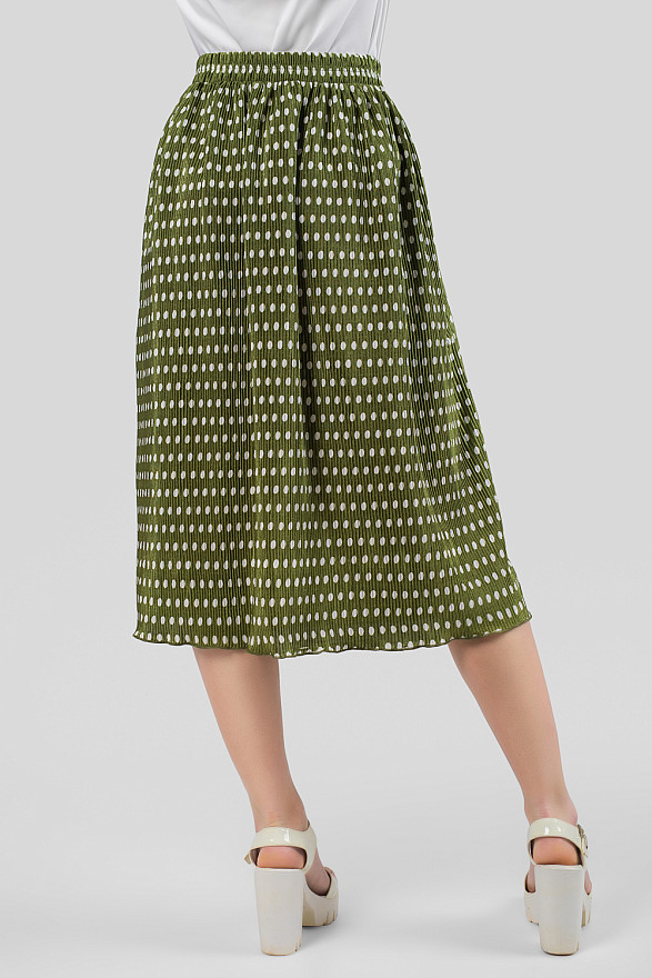 Olive pleated skirt
