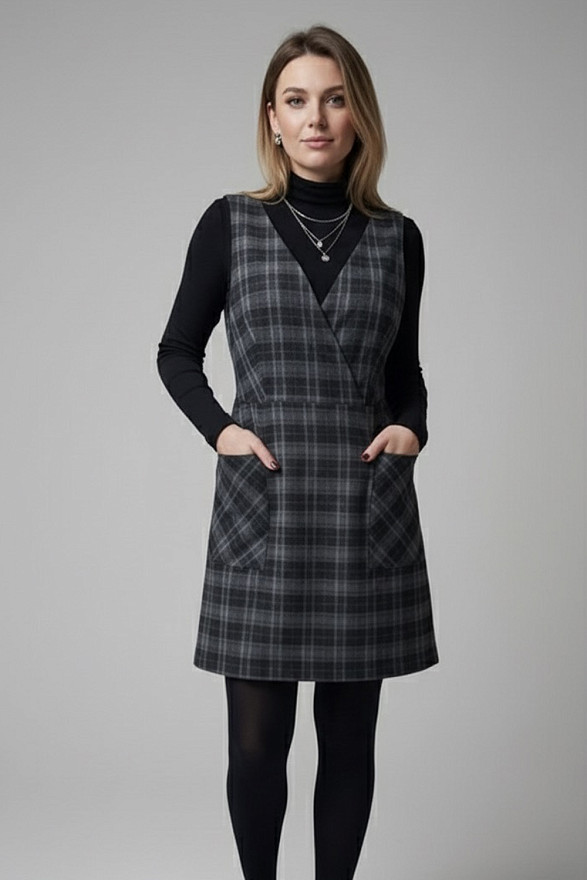 Графитовый теплый сарафан