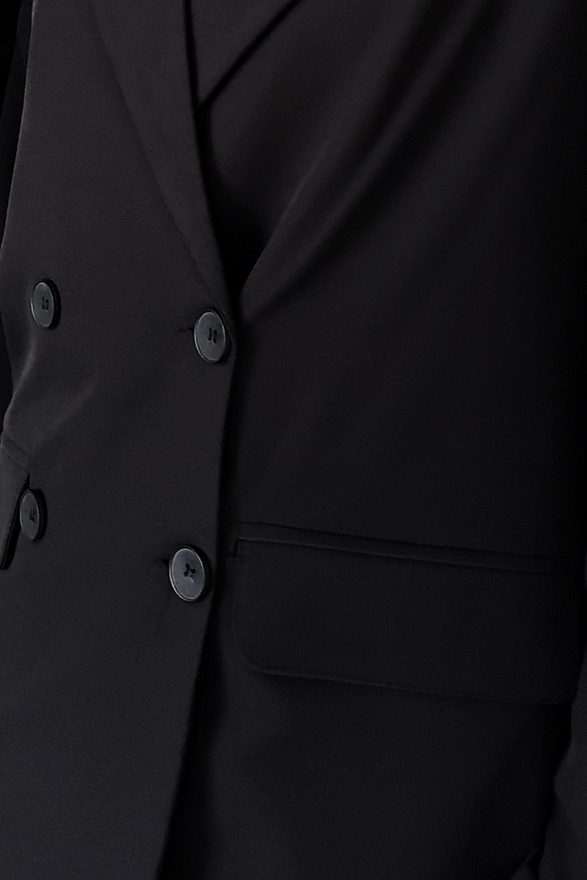 Black double-breasted jacket with a loose silhouette