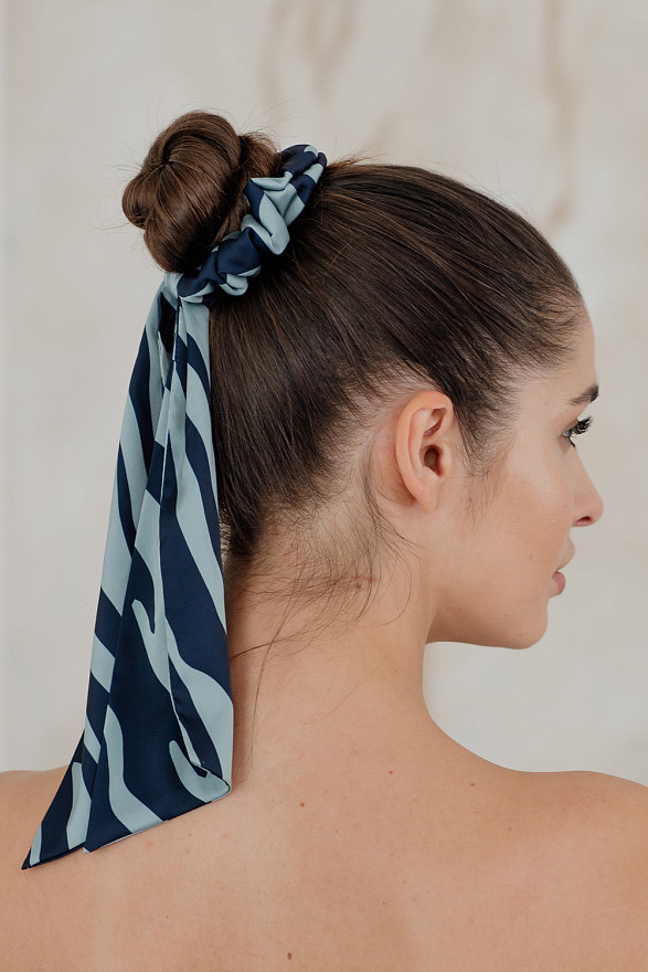 Оливкова резинка-бант