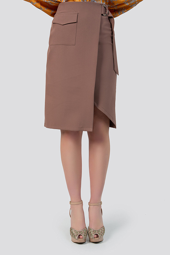 Skirt with a large pocket and ties