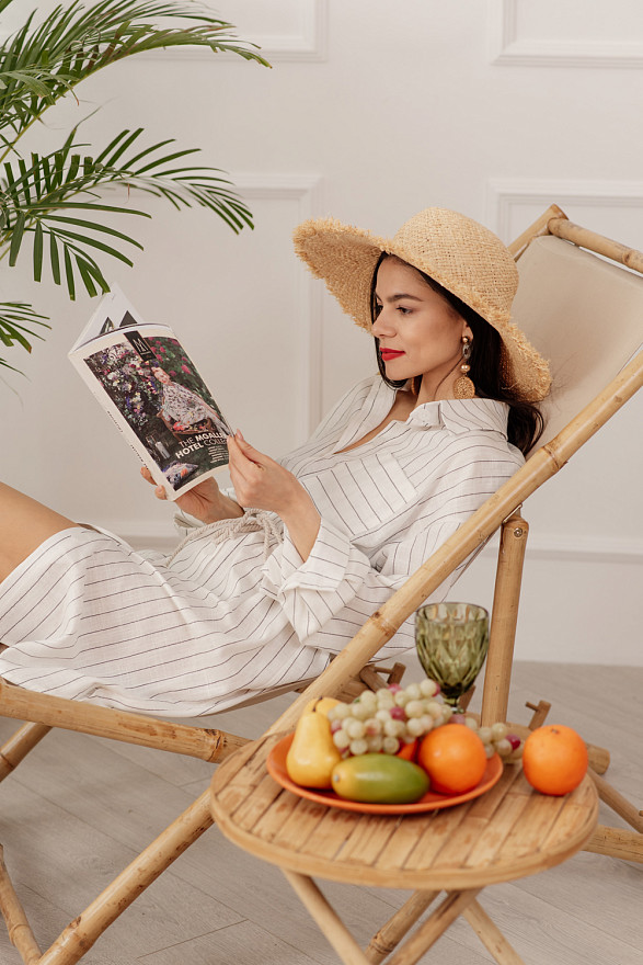 White Belted Striped Shirt-dress