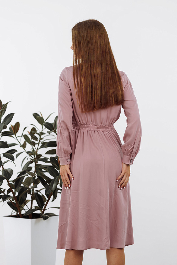Фрезове міді плаття на еластичному поясі