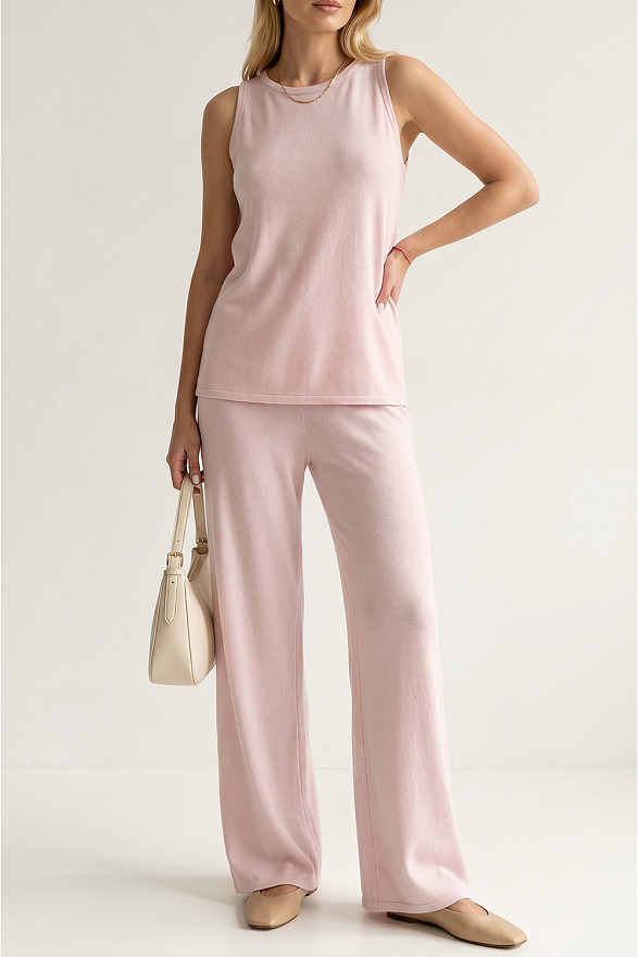 Pink women's knitted suit